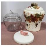 Fall Theme & Glass Apple Cookie Jars
