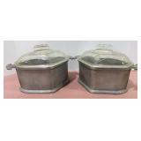 (2) Vtg Guardian Service 8.5x6.5x4 Covered Bowl