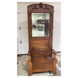 Antique Oak Hall Tree