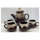 VTG Red Clay Pottery Tea Set