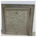 Antique Metal Cast Fireplace Opening Cover
