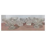 Vtg Cut Glass Ice Cream Dish Set & Cream/Sugar