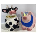 Pig & Dairy Cow Cookie Jars