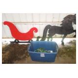 Horse & Sleigh Cut Out With Lights