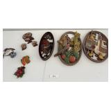 Burwood Products plaques, foam resin owls,