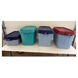 4 Tucker totes, damage on 1 lid