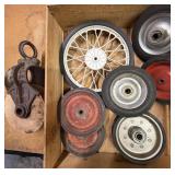 Box of tires and pulley