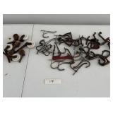 Antique casters and hooks