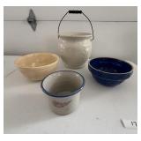 'Slop' jar, red wing stoneware, blue clay city