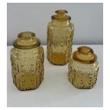 LE Smith honey amber apothecary jars with lids