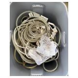 Tote of blue & white rope lights, all tested
