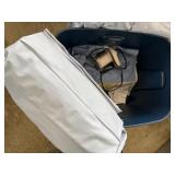 Tote of air mattresses, assorted sizes, pumps,
