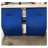 2 blue metal cabinets from SkyVue Drive-in movie