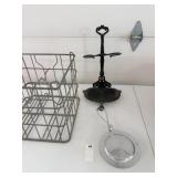Metal crate, cast aluminum umbrella/tool holder