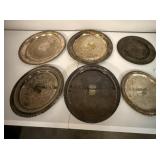 Metal trays, some were awards