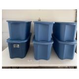 6 blue totes