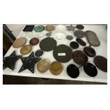 Candle jar holders, metal & glass