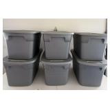 6 grey totes