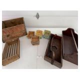 Wooden totes, crates, berry boxes