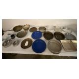 Old pans, skillet, dishes