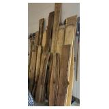 Slabs of lumber, some live edges