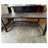 Black metal bench, 34.5' x 36' x 72', top shelf