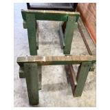 2 small handmade wooden sawhorses