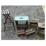 Outdoor wooden tables