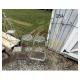 Metal plant stands, 2 small flag holders