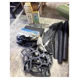 3 mole traps, landscaping fabric, concrete molds