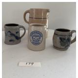 2 mugs, pitcher, beer mug