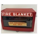 Vintage fire blanket box glass is broken
