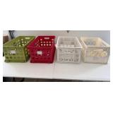 4 plastic crates