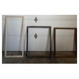 2 old frames-no glass, 1 screen frame-no screen