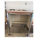 Typewriter table w/ pullout shelf & shelf below
