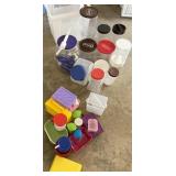 Assorted plastic containers
