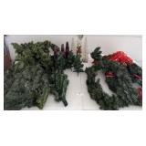 Christmas trees, wreaths, pine pieces