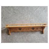 36' oak wall shelf. 6' deep