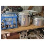 2 canners, qt. Jars, lids