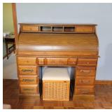 Oak roll top desk