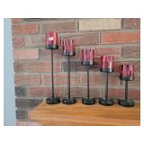 5 pc set metal candle holders
