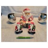 Santas! S&P, votives, candy dish