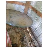 Patio table & umbrella;  & shepherds hook