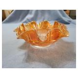 9' amber ruffled bowl