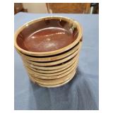 10 Hull brown drip bowls