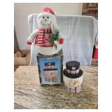 Snowman candy jar & snowman