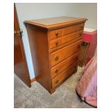 Maple 4 drawer chest: 39' tall x 30' x 17' deep.