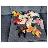 9 TY Beanie Baby insects & unicorns