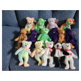 15 TY Beanie Babies bears;