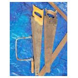2 handsaws, square & keyhole